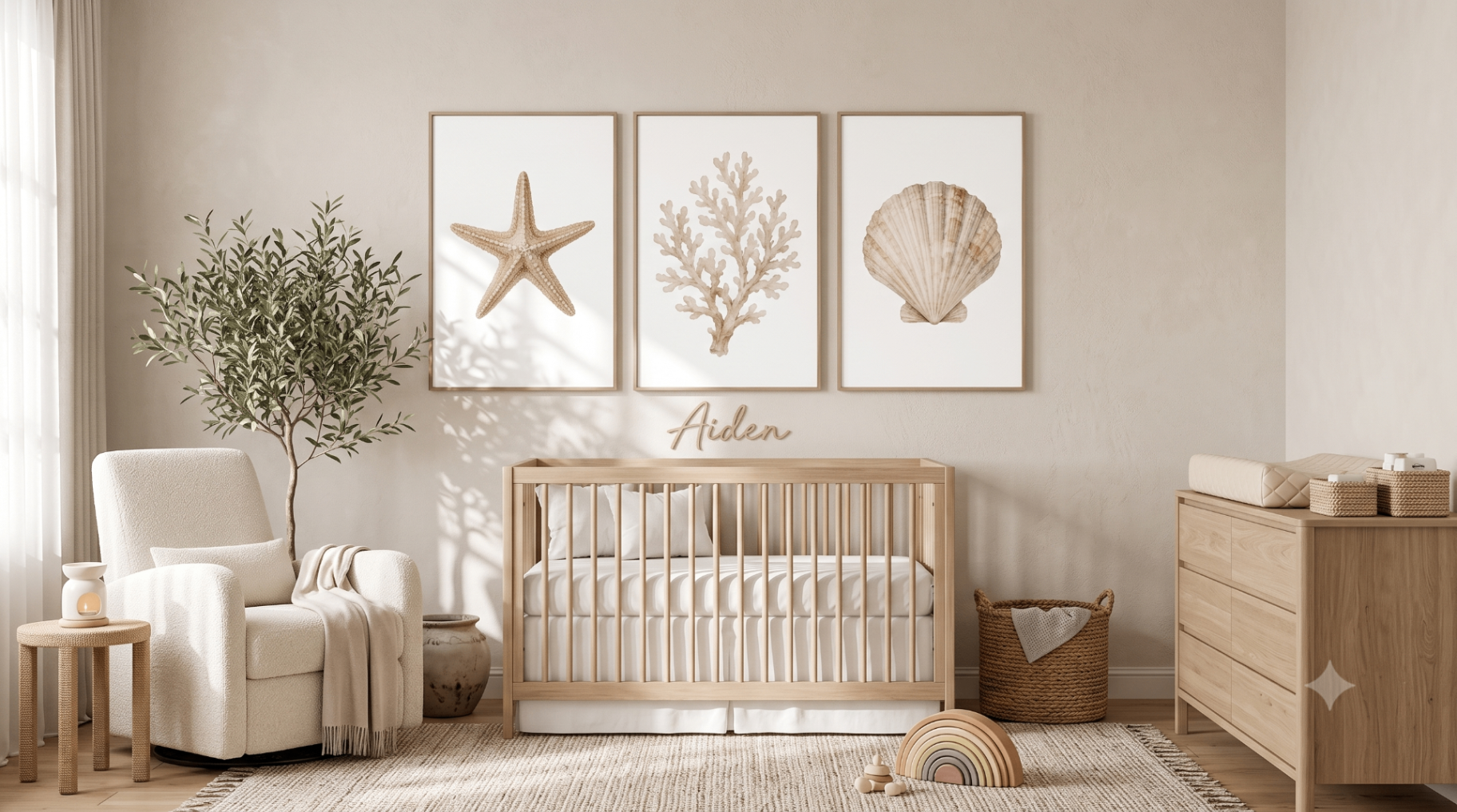 Coastal Collection styled in a calm nursery